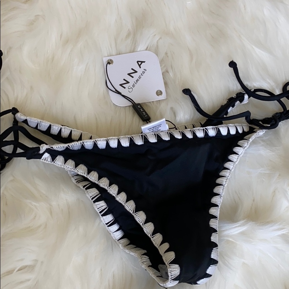 Black bikini bottom white trim